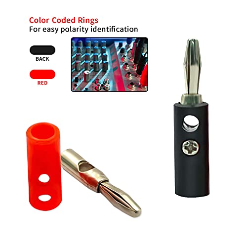 CenryKay Banana Plugs Speaker, 10 Sets (10Red + 10 Black) 4mm Audio Speaker Wire Cable Connector Cable Plugs - Image 4