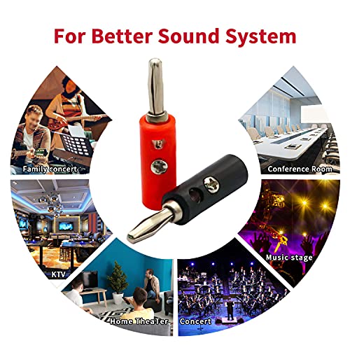 CenryKay Banana Plugs Speaker, 10 Sets (10Red + 10 Black) 4mm Audio Speaker Wire Cable Connector Cable Plugs - Image 3