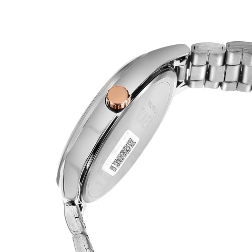 TIMEX Analog Watch for Couple with Blue Round Dial & Two Tone Stainless Steel Bracelet Band Water Resistant Pair's Wrist Watches - TW00ZP010 - Image 3