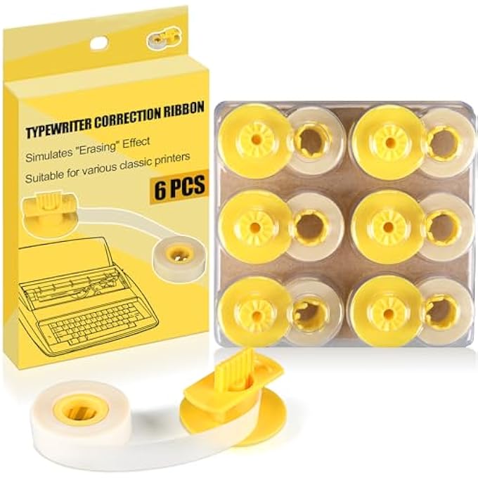 6 PCS CORRECTION TAPES, LIFT-OFF TYPEWRITER CORRECTION RIBBON FOR OFFICE & HOME USE(6.5M X 7MM EACH) - Image 1