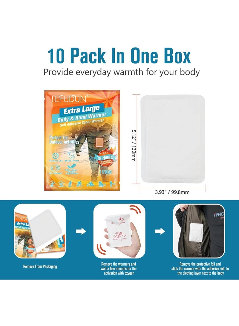 JEFUDUN Cold Weather Adhesive Warmer | Hand Cairo Adhesive on Clothes | Self Heating Body Warmer Patch for Winter Running, Hiking, Fishing - Image 4