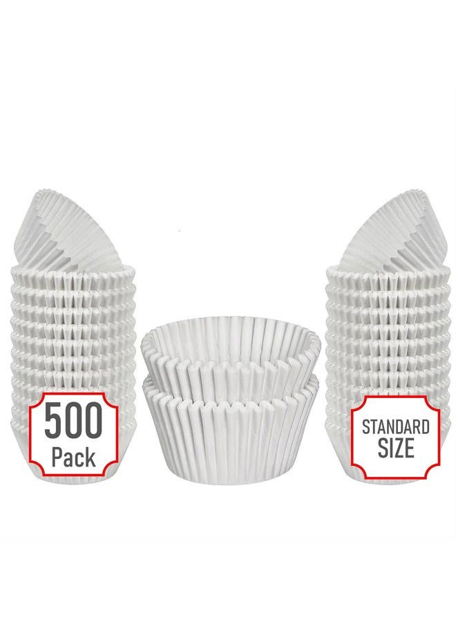 Mr. Miracle Standard Size White Cupcake Paper/Baking Cup/Cup Liners, Pack of 500 - Image 1