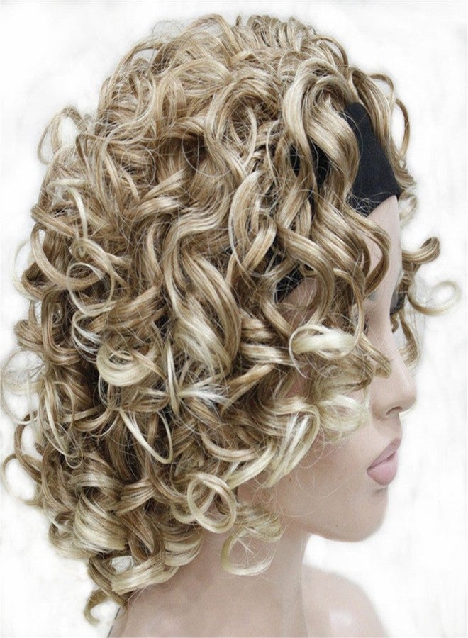 ايمول شعر مستعار قصير مجعد من Aimole بطول 16 بوصة، شعر مستعار نسائي، شعر مستعار نصف باروكة مع طوق رأس أسود (27T613) - Image 3