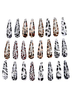 Beaupretty 24pcs Snap Hair Clips Leopard Animal Print No Slip Metal Geometric Snap Barrettes BB Hairpins Side Clip Hair Accessories for Women Girls Hair Styling