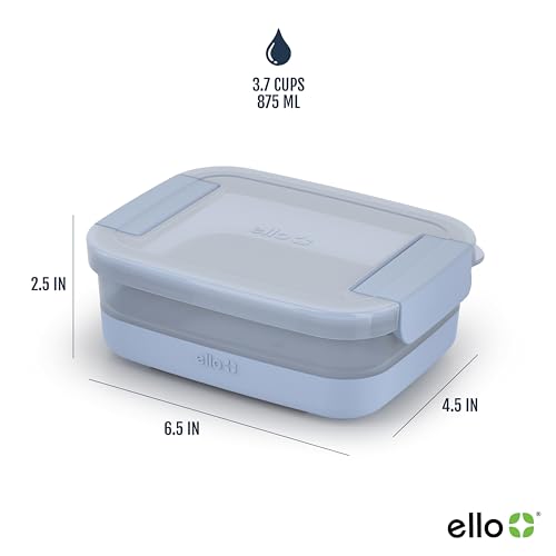 Ello Plastic 3.7 Cup Meal Prep Set 10 Pc, 5 Pack Set - BPA Free Plastic Food Storage Container with Silicone Boot and Airtight Lids, Dishwasher, Microwave, and Freezer Safe, Elderberry - Image 3