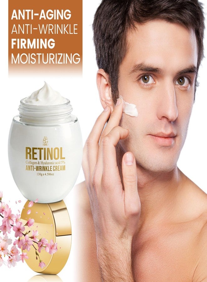 AOAO Retinol Face Cream for Men with Hyaluronic Acid, Hydrating & Anti Wrinkle Moisturizer, Gentle Nourishing for Sensitive Skin, Even Skin Tone, Plumps & Soothes Daily Face Body Moisturizer, 4.59oz - Image 2
