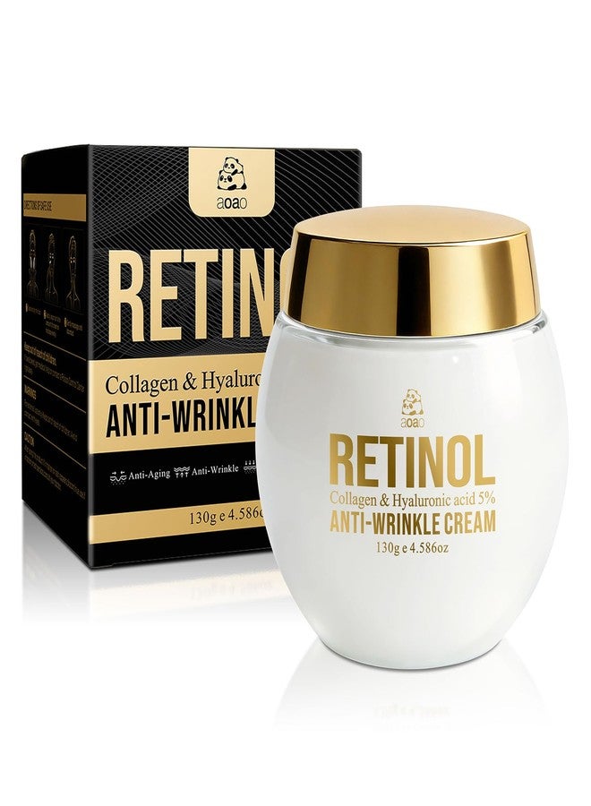 AOAO Retinol Face Cream for Men with Hyaluronic Acid, Hydrating & Anti Wrinkle Moisturizer, Gentle Nourishing for Sensitive Skin, Even Skin Tone, Plumps & Soothes Daily Face Body Moisturizer, 4.59oz - Image 1