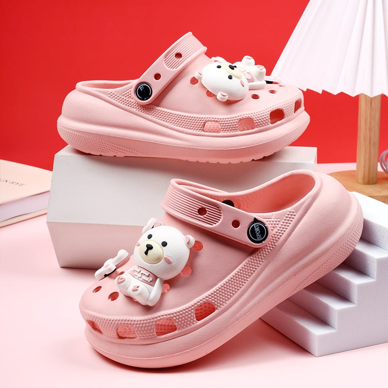 Croc Shoes For Kidsren, Middle And Large Kidsren, Cute Cartoon Breathable Sandals, Toe-Toe Thick-Soled Non-Slip Dual-Purpose Outer Slippers - Image 4