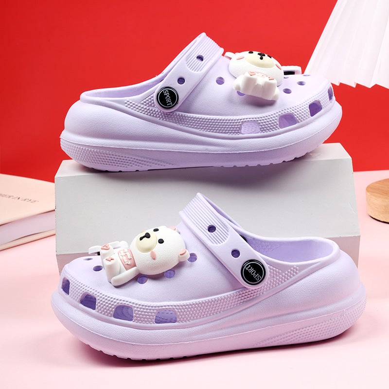 Croc Shoes For Kidsren, Middle And Large Kidsren, Cute Cartoon Breathable Sandals, Toe-Toe Thick-Soled Non-Slip Dual-Purpose Outer Slippers - Image 5
