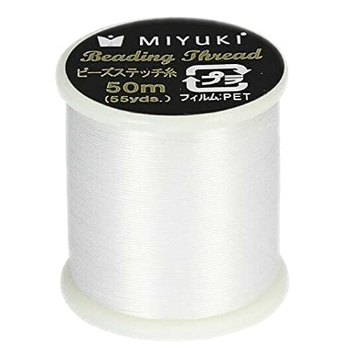 خيط مييوكي للتطريز نايلون 330 DTEX 50 متر 546 ياردة أبيض