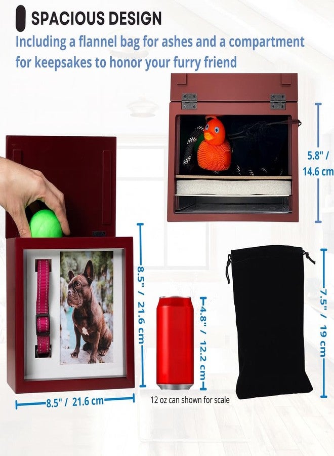 OtterPets Dog Urn for Ashes, 4 Customizable Displays with Paw Print Ink Kit and Flannel Bag, Pet Urns for Dogs Ashes, Pet Cremation Box, Cat Urn for Ashes, Dog Ashes Keepsake (Brown) - Image 2