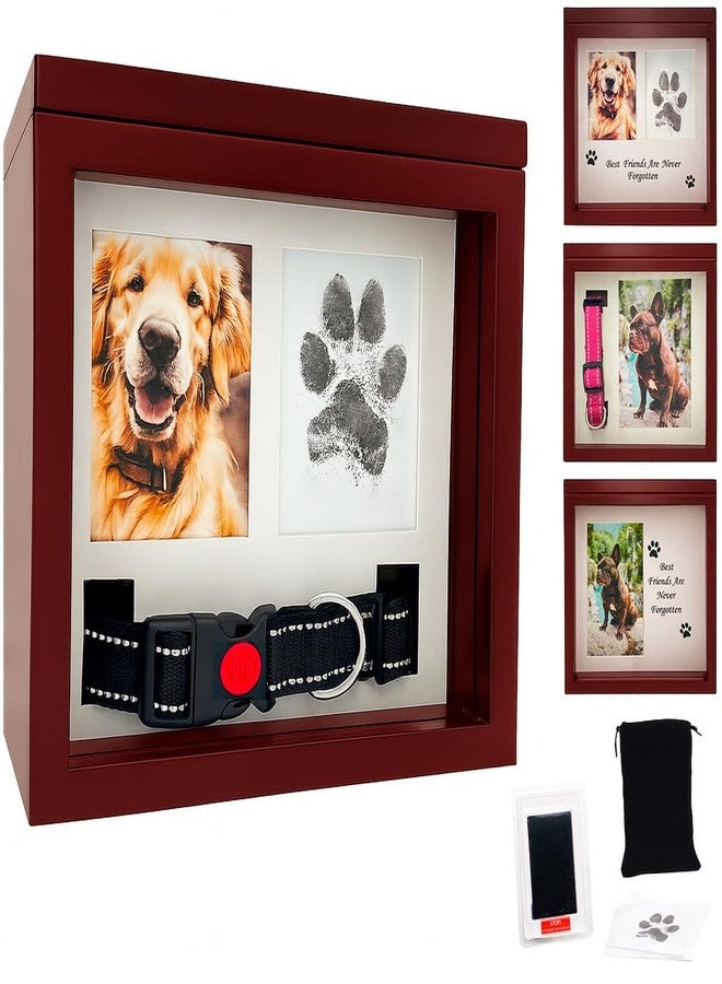 OtterPets Dog Urn for Ashes, 4 Customizable Displays with Paw Print Ink Kit and Flannel Bag, Pet Urns for Dogs Ashes, Pet Cremation Box, Cat Urn for Ashes, Dog Ashes Keepsake (Brown) - Image 1