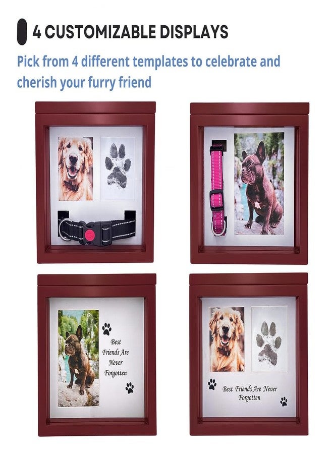 OtterPets Dog Urn for Ashes, 4 Customizable Displays with Paw Print Ink Kit and Flannel Bag, Pet Urns for Dogs Ashes, Pet Cremation Box, Cat Urn for Ashes, Dog Ashes Keepsake (Brown) - Image 3