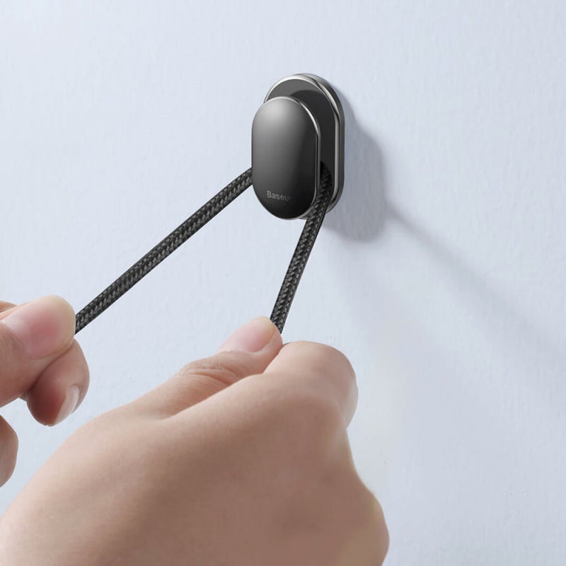 Baseus Sticky Hooks: Black Seashell Shaped Tiny Size - Strong Stickiness Endurable Material Coat Hooks for Home Bathroom Bedroom Closet - Image 4