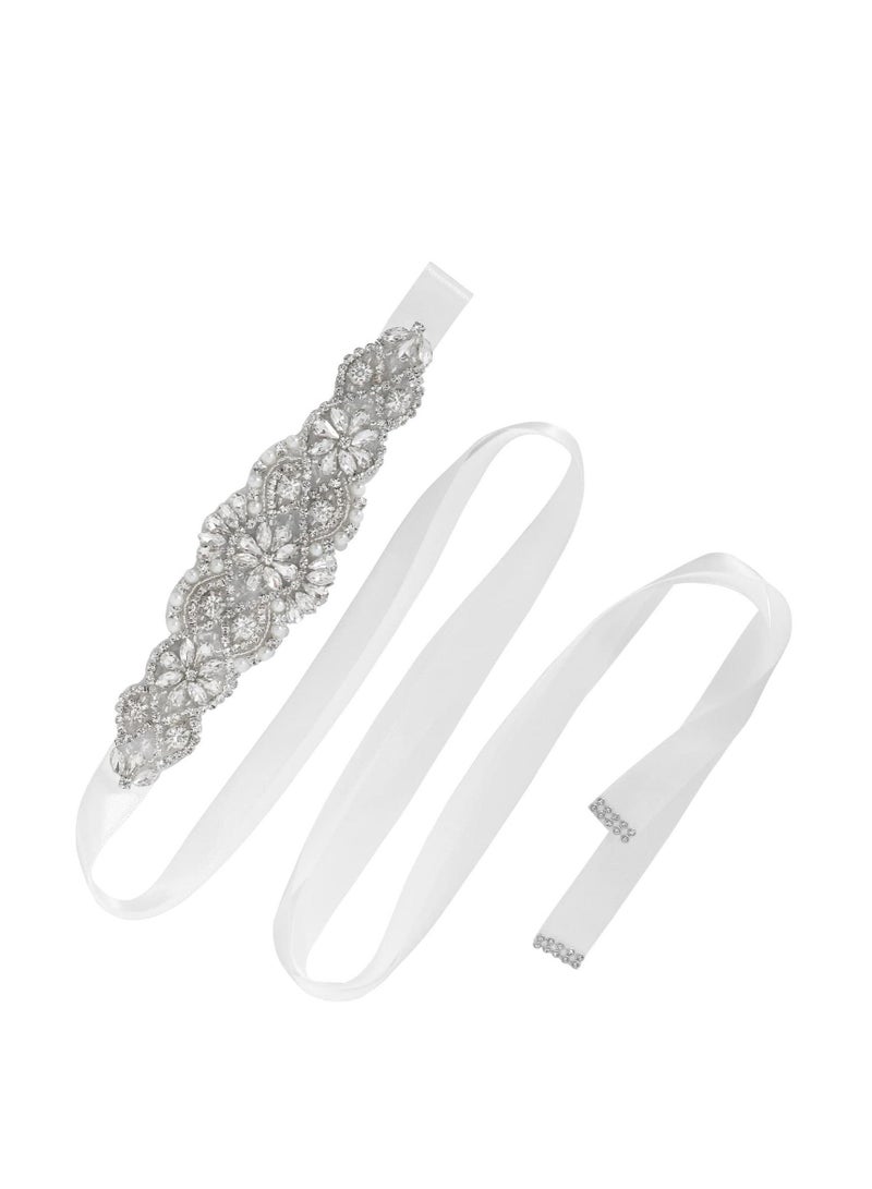 Bridal Belt Rhinestone Wedding Sash Belts for Bride Dress Women Crystal Waistband Evening Accessories