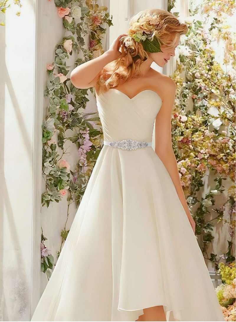 Bridal Belt Rhinestone Wedding Sash Belts for Bride Dress Women Crystal Waistband Evening Accessories