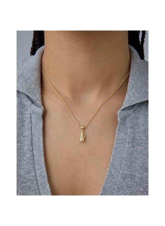PAVOI - Adjustable Whimsical Gold Charm Necklace for Women, 14K Gold Plated Cute Dainty Pendant Necklaces with Charms Set, Hypoallergenic Chain Trendy Cubic Zirconia Heart Religious Sports Pearl Pendant - Image 1
