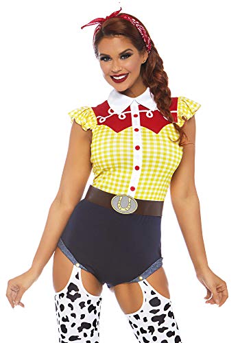 Leg Avenue Womens 3 Piece Giddy Up Cowgirl Set Cute Western For Women Adult Sized Costumes Multi Small Us - Image 3