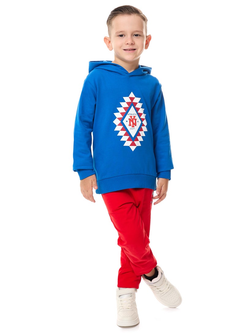 فكتور اند جين هودي للأولاد (2 - 8 سنوات) أزرق ملكي - Image 4
