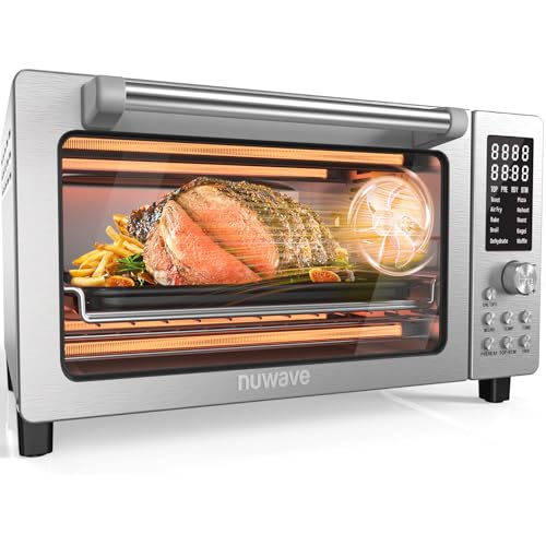 Nuwave Bravo Pro Smart 21QT Toaster Oven Air Fryer Combo, Convection Oven Countertop, 10 functions all in 1, with even & quick crisp technology, 50-450°F, 1800W, Stainless Steel - Image 1