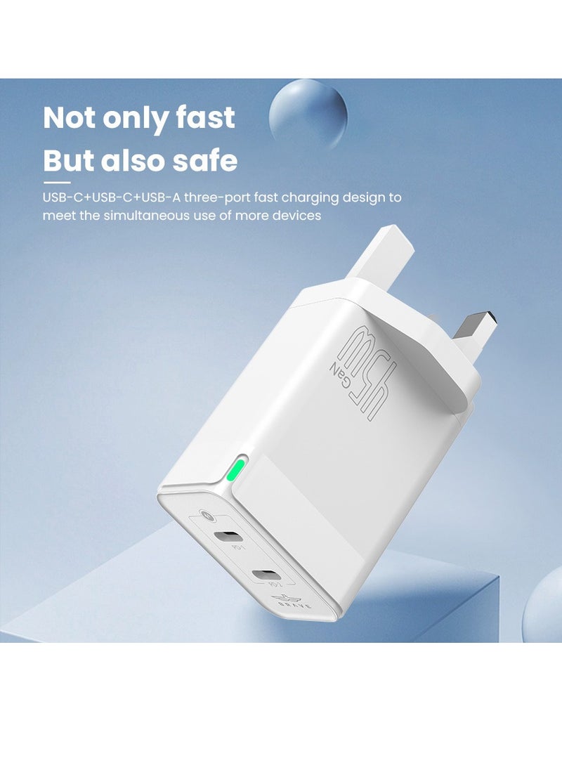 Brave - PD 45W GaN Charger USB C Power Adapter Dual Type C Power Adapter Included USB C to Lightning Cable Compatible with iPhone 15/14/13/12 Series, Samsung S23 UK Plug - Image 1