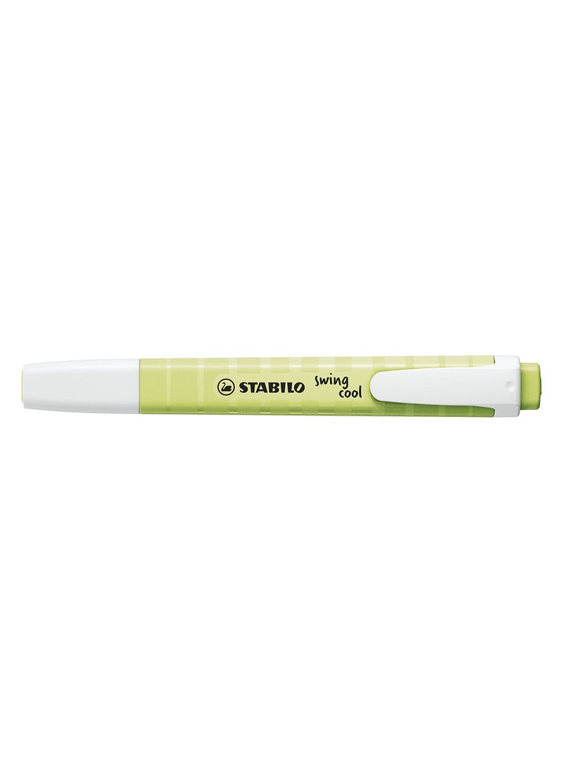 STABILO Highlighter Pen - Swing Cool Pack of 10 Pens in Lime Yellow Pastel Colors , Anti-Dry Out , for Drawing Illustrations , Note Taking  - Image 1