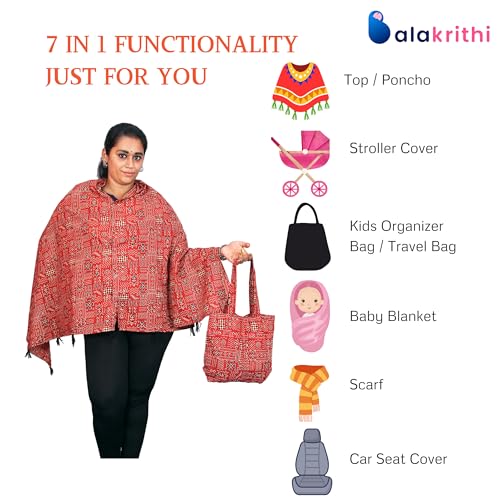 Balakrithi Breastfeeding Feeding Shawl | Feeding Covers | Nursing Covers for Feeding Mom|Apron for Mom |Multi Use - Image 3