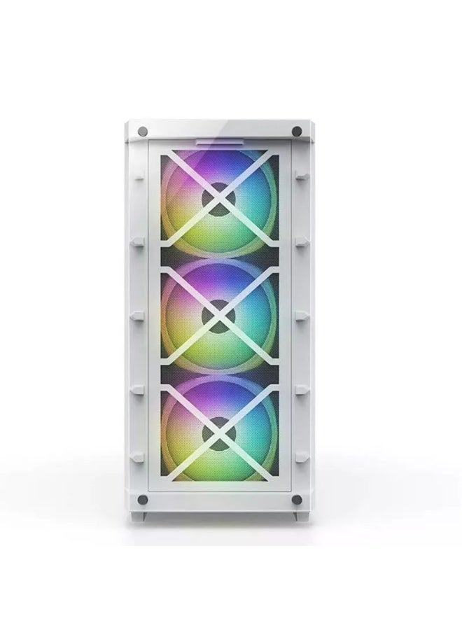 كي قيمنق Mid Tower ARGB PC Case - White - Image 2