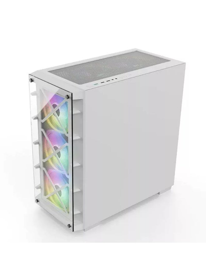 كي قيمنق Mid Tower ARGB PC Case - White - Image 4
