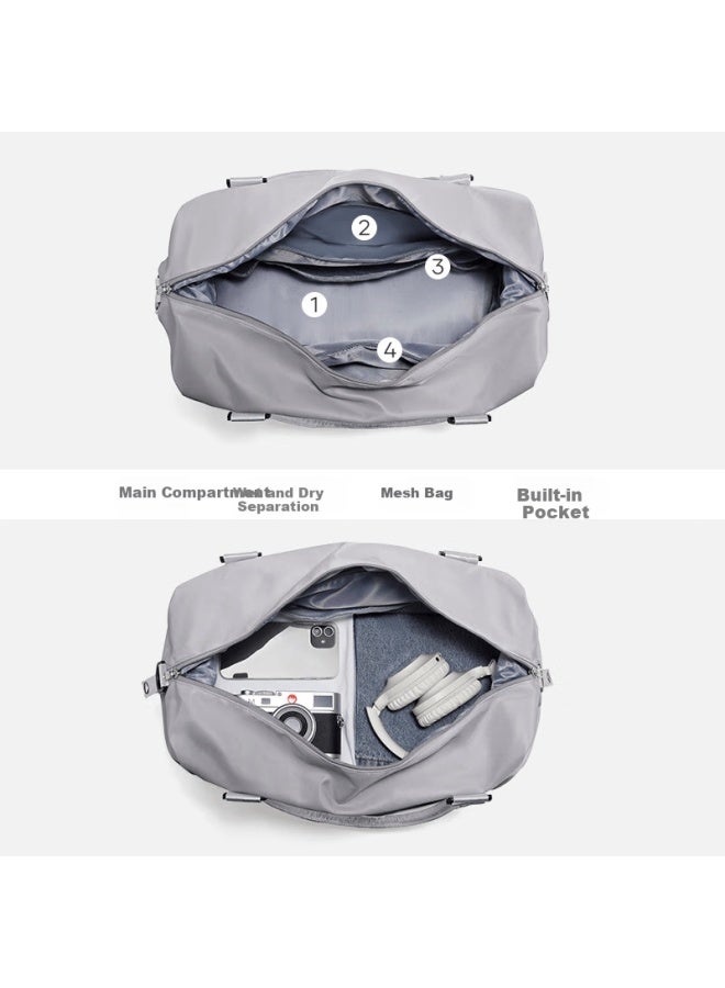 Landcase Handheld Travel Bag, Large Capacity For Women, Sports And Fitness Bag With Wet And Dry Separation, Maternity Bag, Luggage Bag For Men, 4058 Gray - Image 2