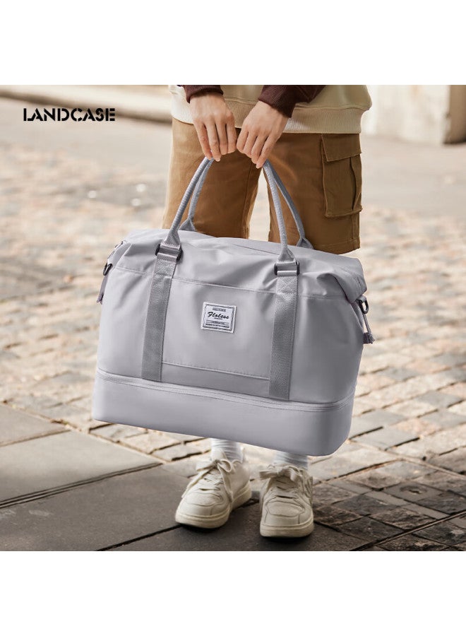 Landcase Handheld Travel Bag, Large Capacity For Women, Sports And Fitness Bag With Wet And Dry Separation, Maternity Bag, Luggage Bag For Men, 4058 Gray - Image 1