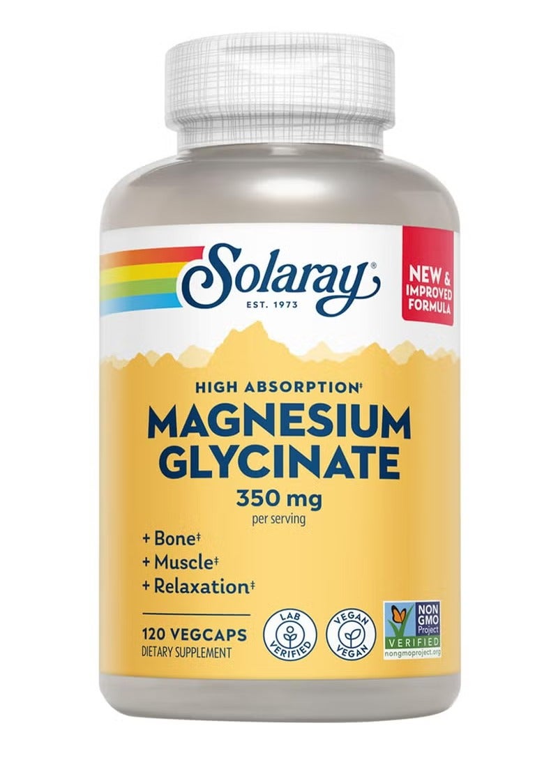 جليسينات المغنيسيوم ٣٥٠ ملغ، ١٢٠ كبسولة نباتية - مكمل غذائي لدعم وظائف العضلات وقوة العظام والاسترخاء - Image 1