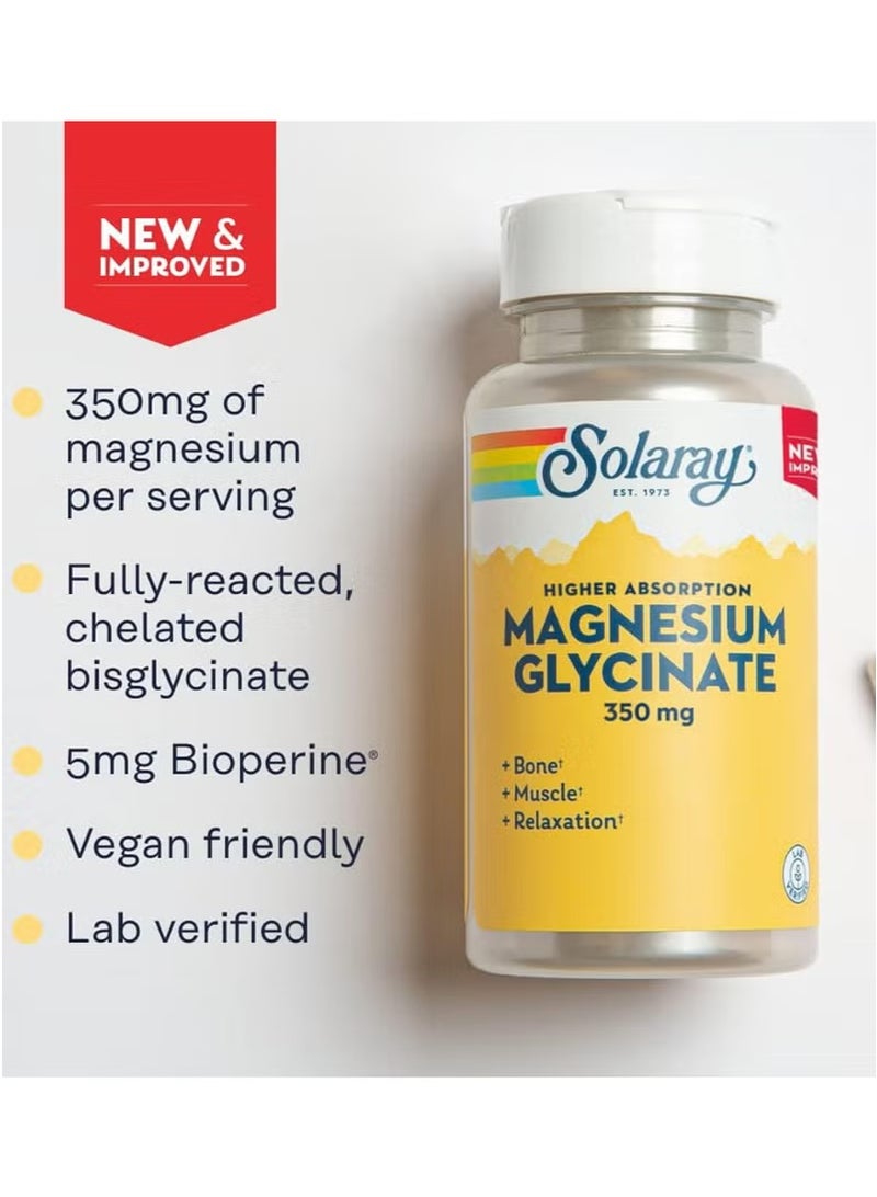 جليسينات المغنيسيوم ٣٥٠ ملغ، ١٢٠ كبسولة نباتية - مكمل غذائي لدعم وظائف العضلات وقوة العظام والاسترخاء - Image 3