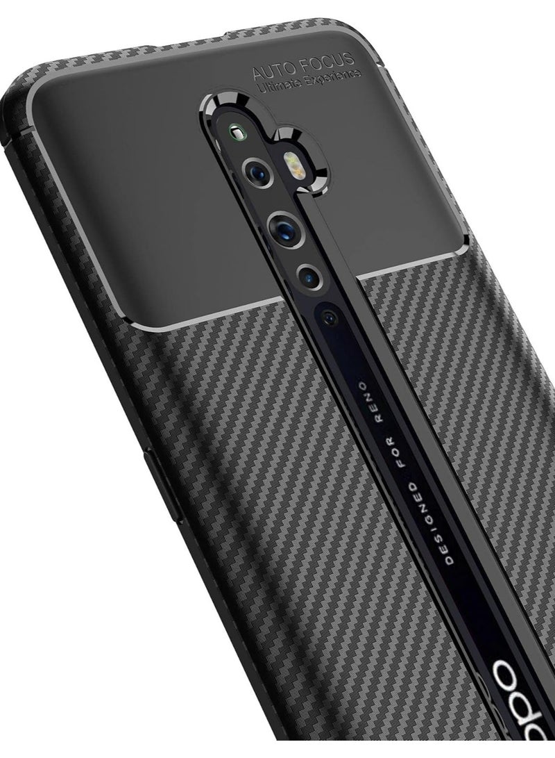 أوتو فوكس جراب حمايه سيليكون تصميم1 مقاوم للصدمات حمايه للكاميرا متوافق مع Oppo Reno 2F / 2Z (اسود) - Image 4