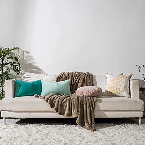 QUAFOO Mist Decorative Lumbar Velvet Throw Pillow Covers 16x24 inch Set of 2 with Zipper Luxury Soft Solid Rectangle Cushion Covers Case for Sofa Couch Bed Living Room - Image 4