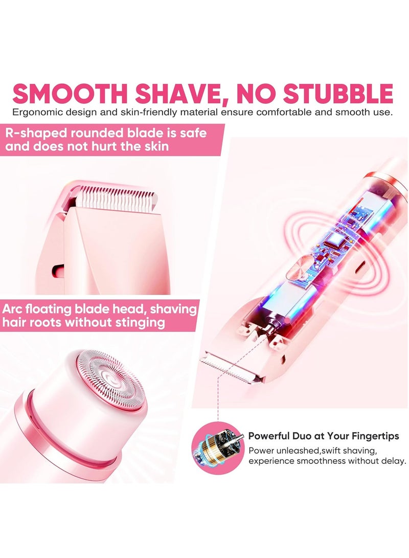 Generic Women's bikini trimming, dual ceramic blade electric shaver, painless hair removal for face, body and personal parts, 90 minute wireless running time, waterproof travel beauty set - Image 4
