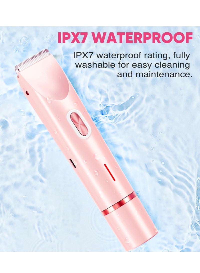 Generic Women's bikini trimming, dual ceramic blade electric shaver, painless hair removal for face, body and personal parts, 90 minute wireless running time, waterproof travel beauty set - Image 5