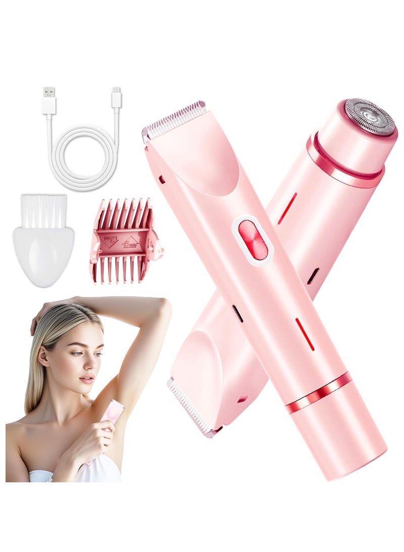 Generic Women's bikini trimming, dual ceramic blade electric shaver, painless hair removal for face, body and personal parts, 90 minute wireless running time, waterproof travel beauty set - Image 1