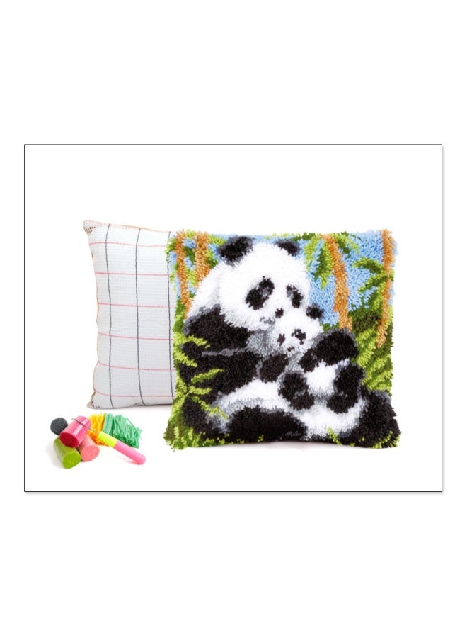 NeeMee Cute Parent Baby Panda Bamboo Latch Hook Throw Pillow Cover Nature Animal Home Decor Cushion Case - Image 1