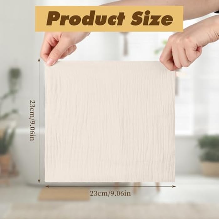 Hpmjz 4 Pcs Muslin Face Cloths Soft Wash Towels Cotton Absorbent Cloths Makeup Remover Cloth Reusable Washcloths for Skin Care Facial Makeup Daily Cleansing Travel Women Men Adult - Image 2