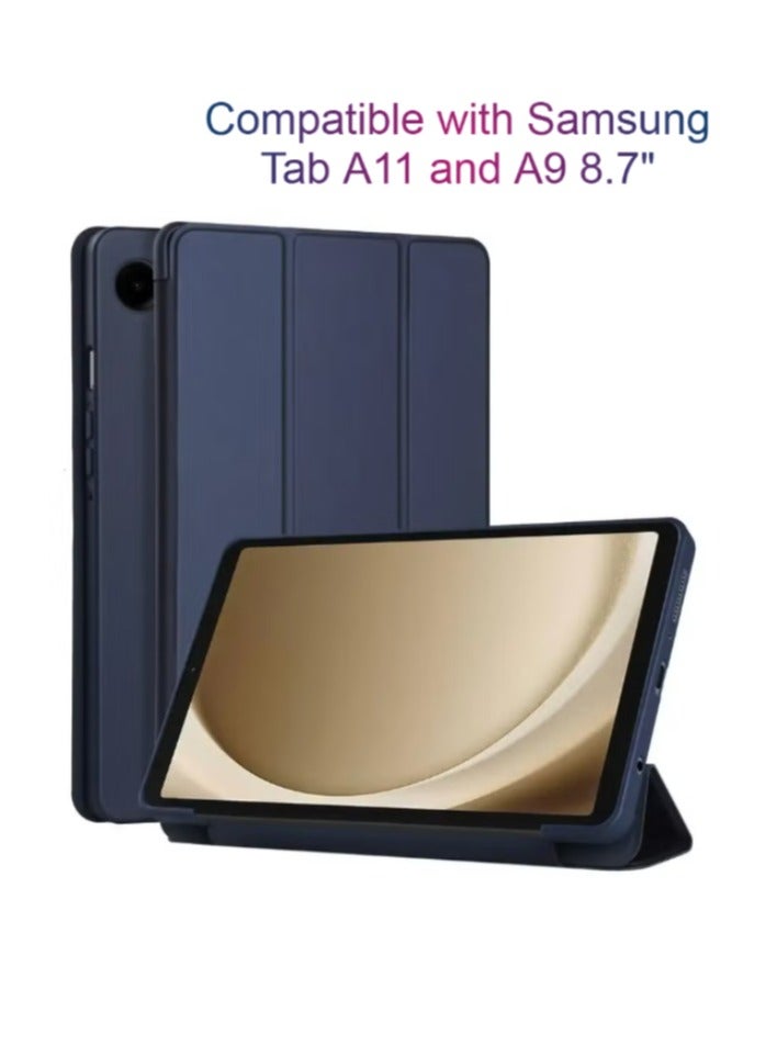هيكسابيكس حافظة ذكية لجهاز سامسونج تاب A11/A9 مقاس 8.7 بوصة حافظة/غطاء ذكي قابل للطي لهاتف سامسونج جالاكسي تاب A11/A9 X133/X135/X110/X115 8.7 بوصة أزرق داكن - Image 1