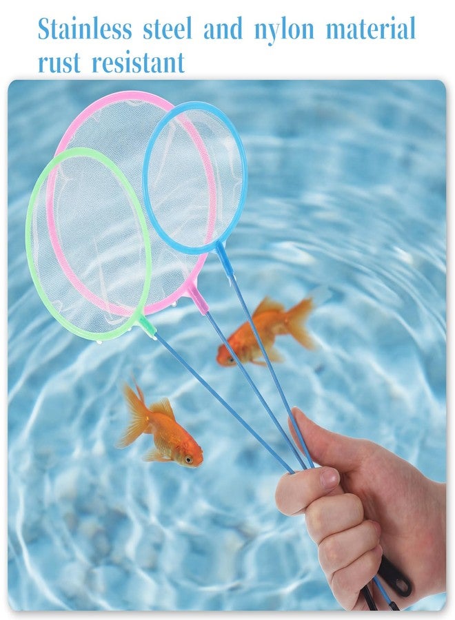 Psiriol 3 Pcs Aquarium Fish Nets, Plastic Artemia Sieves, Small Fish Net, Brine Shrimp Net, Fish-Tank Skimmer, Aquarium Fish-Tank Tool (3 Sizes, Round, Random Color) - Image 4