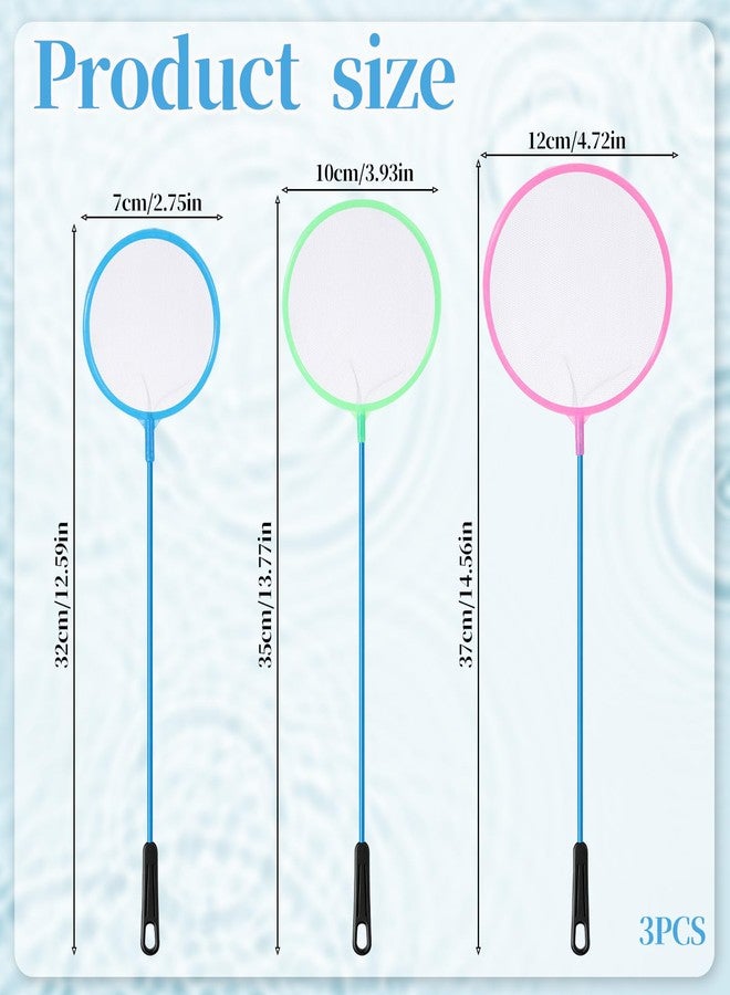 Psiriol 3 Pcs Aquarium Fish Nets, Plastic Artemia Sieves, Small Fish Net, Brine Shrimp Net, Fish-Tank Skimmer, Aquarium Fish-Tank Tool (3 Sizes, Round, Random Color) - Image 2