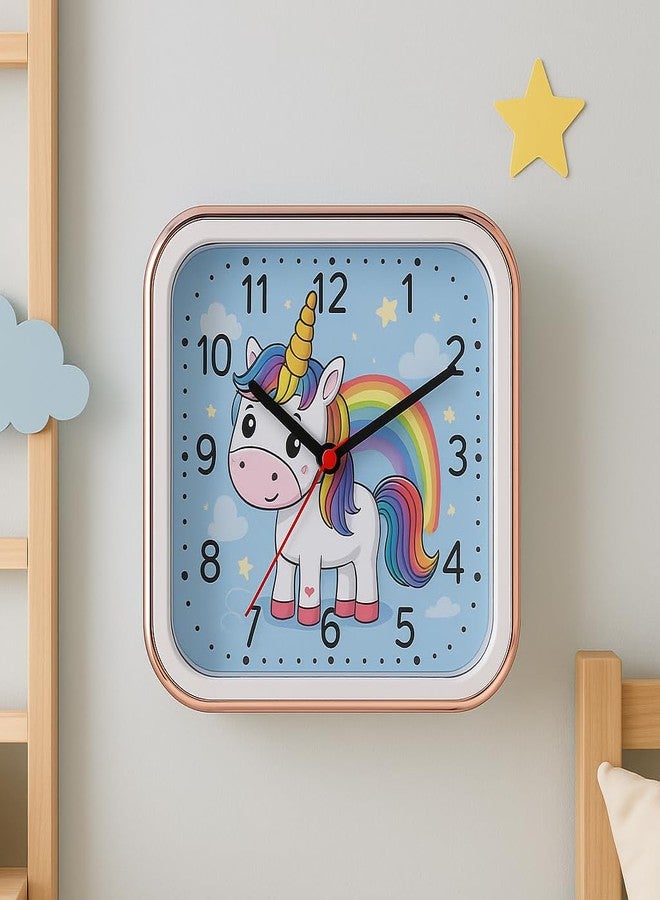 De'rons Analog Table Alarm Clock for Heavy Sleepers Alarm Clock for Study Table Funny Cute Unicorn Cartoon Poster Alarm Clock for Girls Kids Boys Bedroom 15 x 15 cm - Image 5