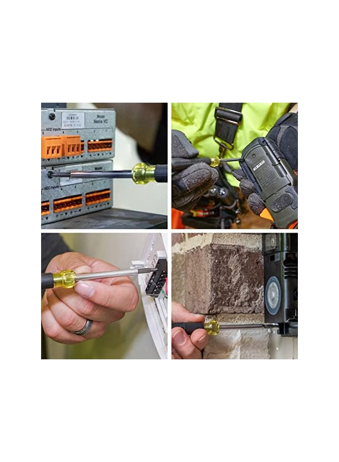 Klein Tools 32581 4 In 1 Electronics Screwdriver Set With Precision Machines Bits: 2 Slotted 2 Phillips And Cushion Grip Handles 4 Piece - Image 3