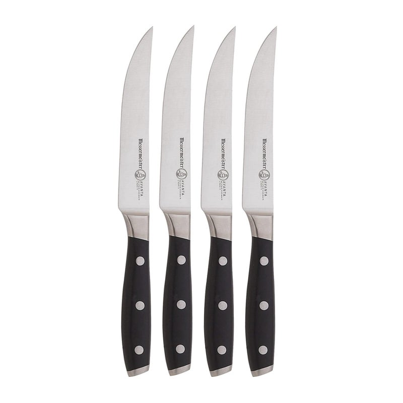 Messermeister Avanta 5â€ Fine Edge Steak Knife Set - German X50 Stainless Steel - Rust Resistant & Easy to Maintain - Includes 4 Steak Knives - Image 1
