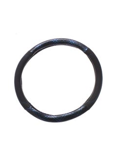 Generic Leather Fiber Comfortable Steering Wheel Cover Compatiable With All Car Models - Black Blue  - Image 1