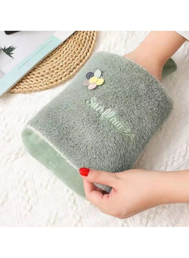 Generic Hot Water Bag with Soft Hand Pocket Cover Soft Plush Hand Waist Warmer Cover 1.8L Large Capacity Hot Water Bag for Pain Relief Neck & Shoulders Feet Warmer, Menstrual Cramps, Hot & Cold - Image 2