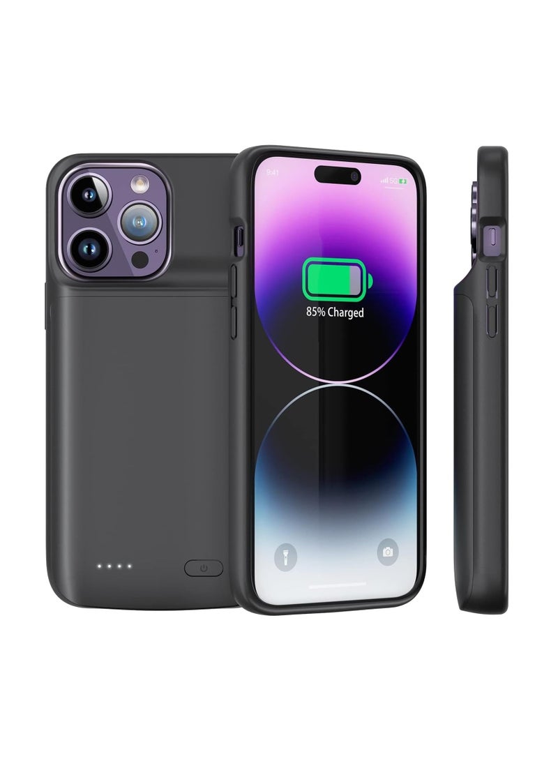 iPhone 15 Pro Battery Case, 7000mAh Portable Charging Cover with Smart LED Indicator, Rechargeable Extended Power Pack, Full Protection Slim Design - Image 1