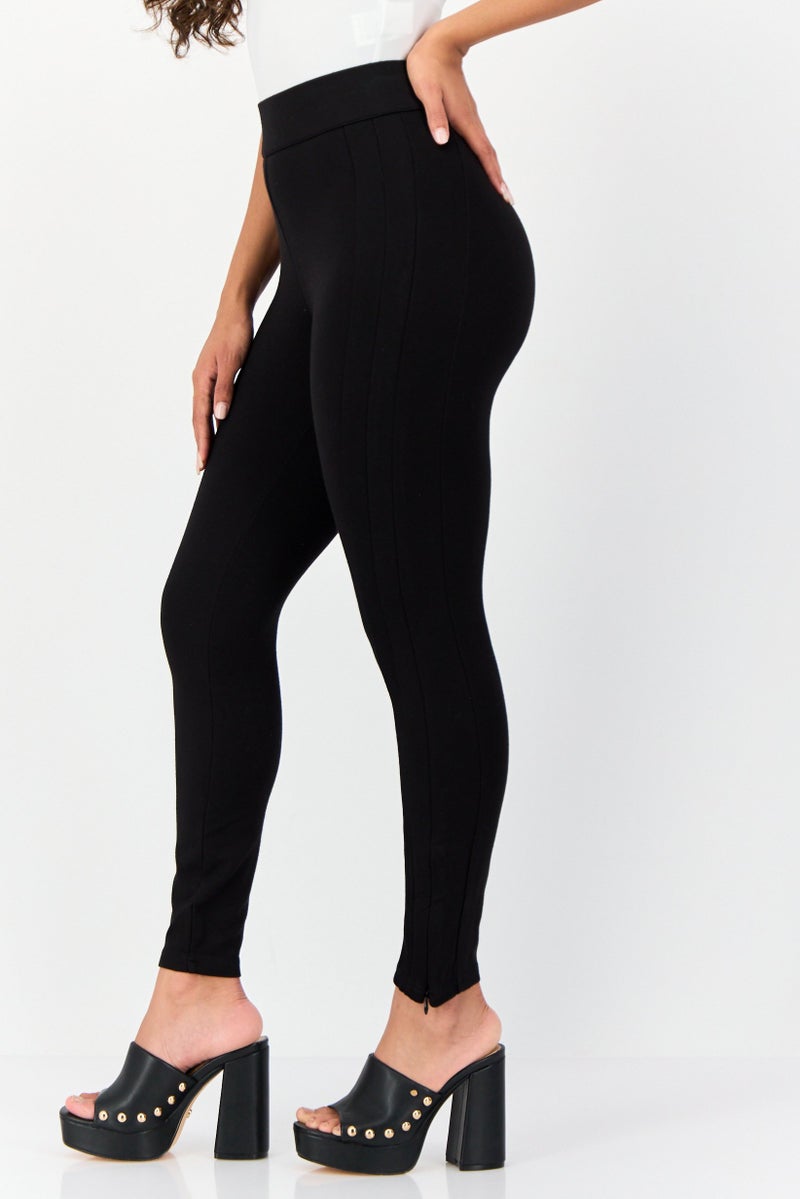 ONLY Women Solid Leggings, Black - Image 2